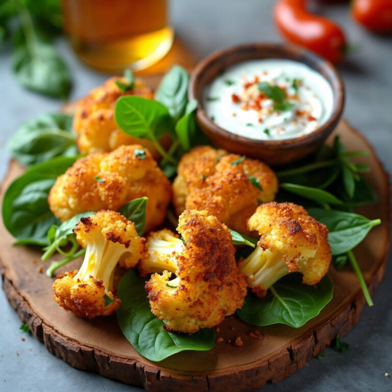 Panierter Blumenkohl aus dem Rohr mit Dip (Low Carb) Rezept