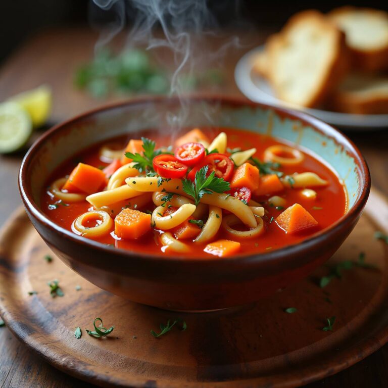 Paprika-Suppe mit Pasta Rezept