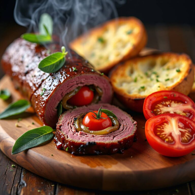 Paprika-Zwiebel-Rollbraten vom Grill Rezept