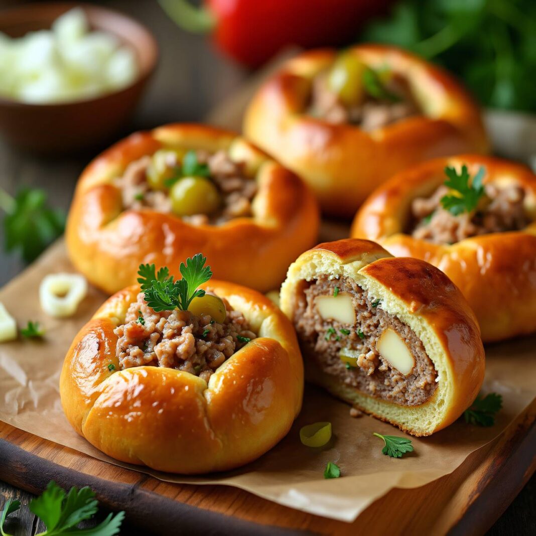 Partybrot mit Fleischkäse-Füllung Rezept Partybrot mit Fleischkäse-Füllung Rezept