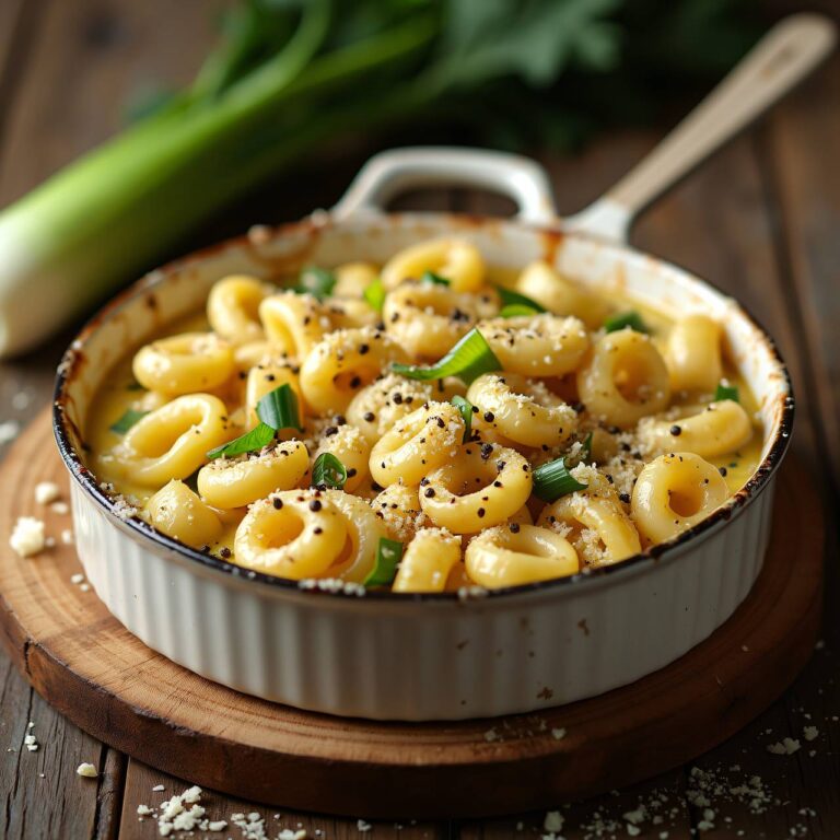 Pasta-Gratin mit Lauch Rezept
