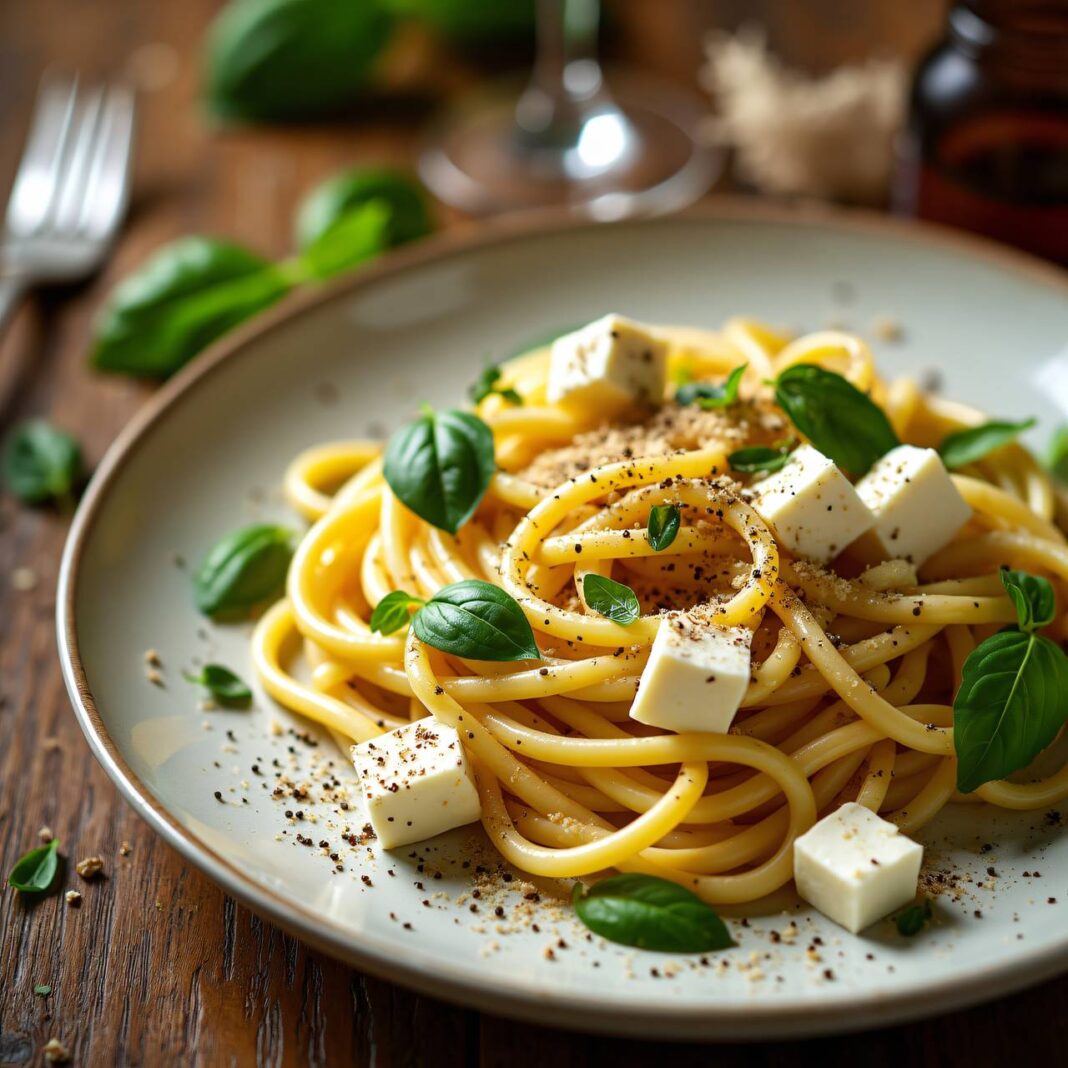 Pasta mit Frischkäse und Basilikum Rezept Pasta mit Frischkäse und Basilikum Rezept