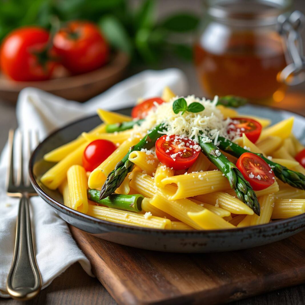 Pasta mit Spargeln und Tomaten Rezept Pasta mit Spargeln und Tomaten Rezept