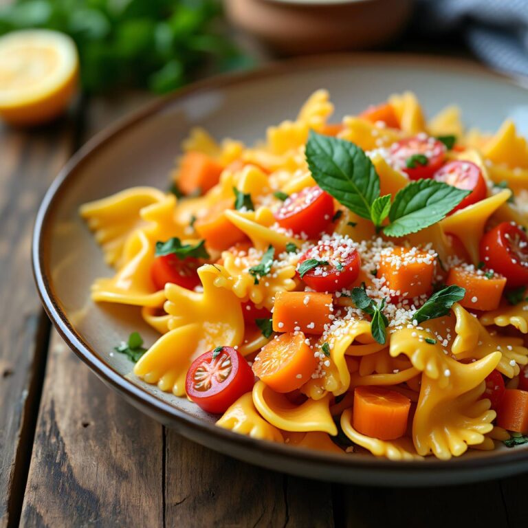 Pasta-Schmetterlinge mit buntem Gemüse Rezept