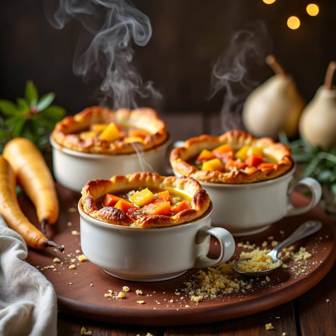 Pastinaken-Topf mit Blätterteighaube Rezept Pastinaken-Topf mit Blätterteighaube Rezept