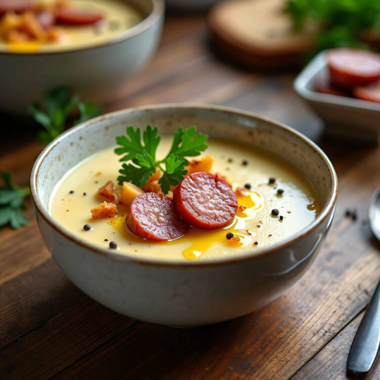 Pastinakensuppe mit Wurst Rezept