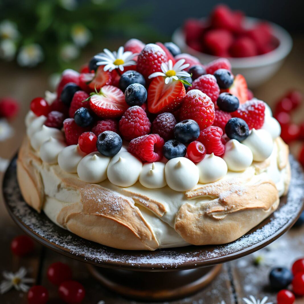 Pavlova mit Beeren Rezept Pavlova mit Beeren Rezept