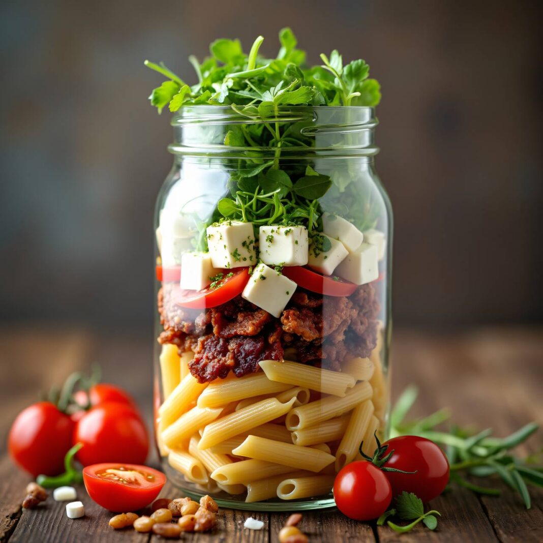 Pennesalat im Glas Rezept Pennesalat im Glas Rezept