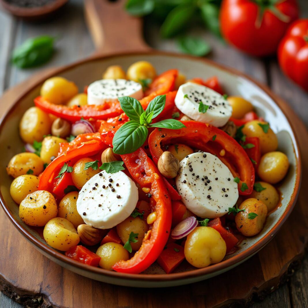 Peperonata mit Kartoffeln aus dem Ofen Rezept Peperonata mit Kartoffeln aus dem Ofen Rezept