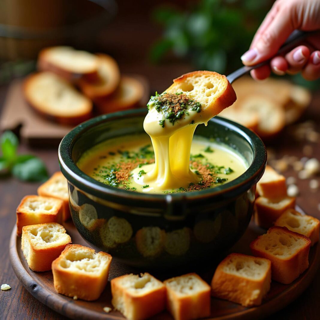 Pesto-Fondue Rezept Pesto-Fondue Rezept