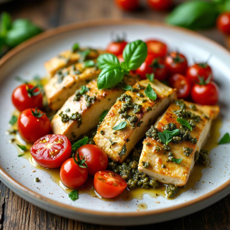 Pesto-Hühnchen mit Cherrytomaten Rezept