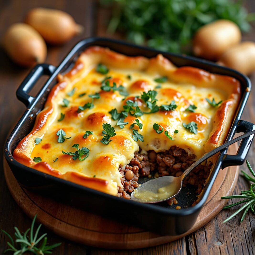 Petersilienwurzel-Hackfleischgratin mit Bohnen Rezept Petersilienwurzel-Hackfleischgratin mit Bohnen Rezept