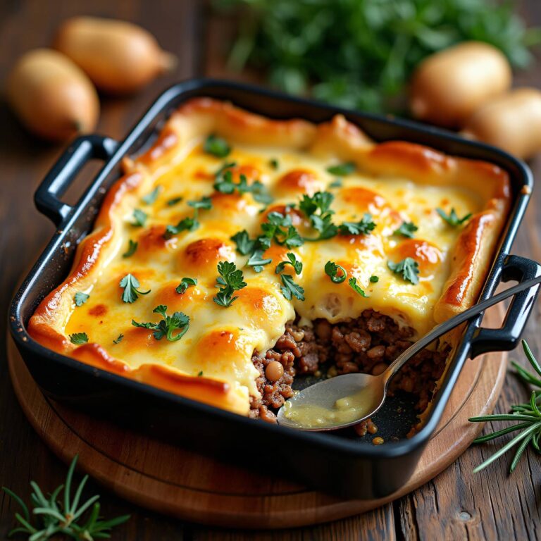 Petersilienwurzel-Hackfleischgratin mit Bohnen Rezept