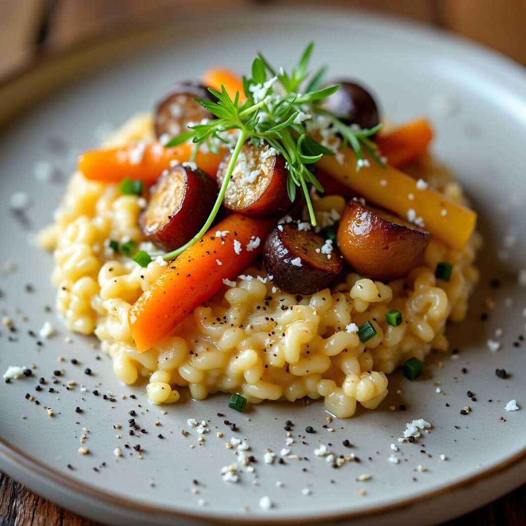 Pfeffer-Risotto mit karamellisiertem Gemüse Rezept Pfeffer-Risotto mit karamellisiertem Gemüse Rezept