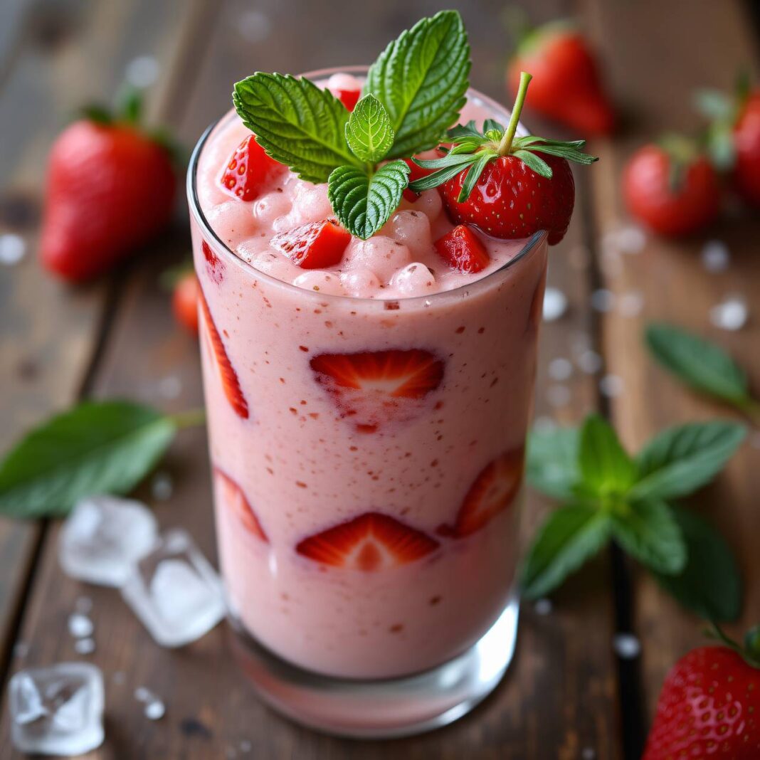 Pfefferminz-Erdbeer-Smoothie Rezept Pfefferminz-Erdbeer-Smoothie Rezept