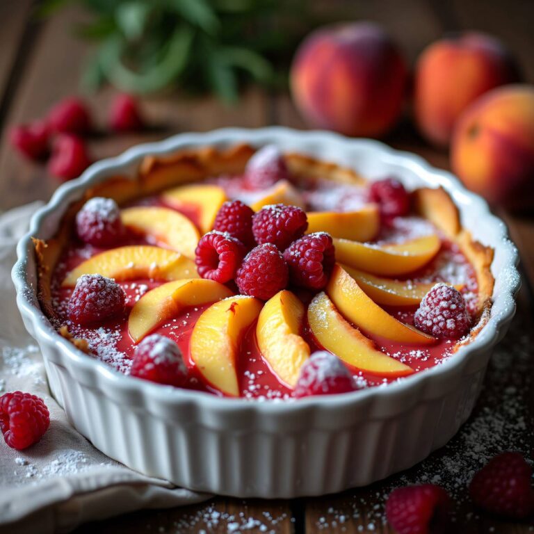 Pfirsich-Himbeer-Gratin Rezept