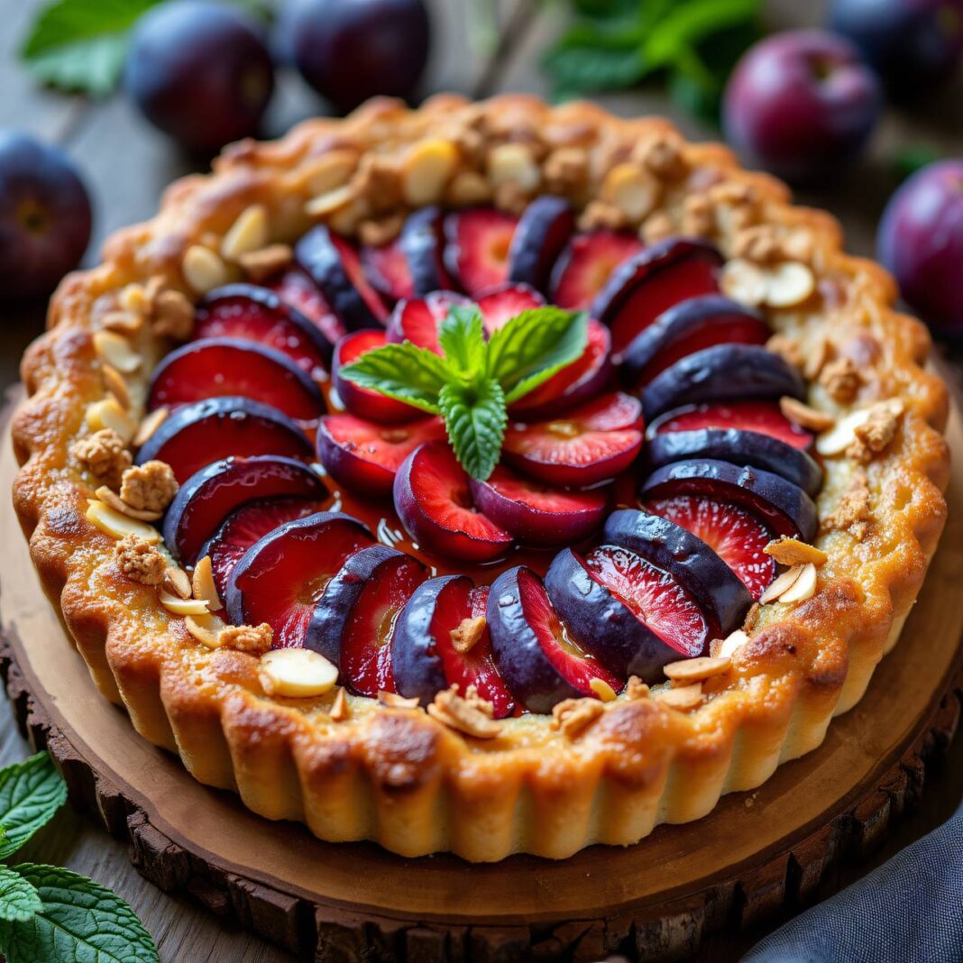 Pflaumenblechkuchen mit Mascarpone-Guss Rezept Pflaumenblechkuchen mit Mascarpone-Guss Rezept