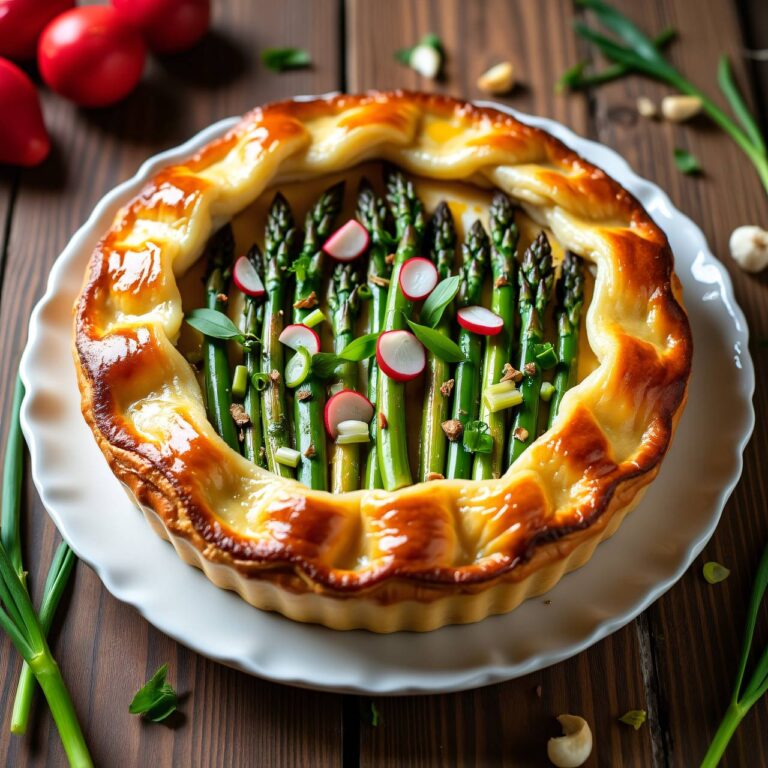 Pie mit grillierten Spargeln Rezept