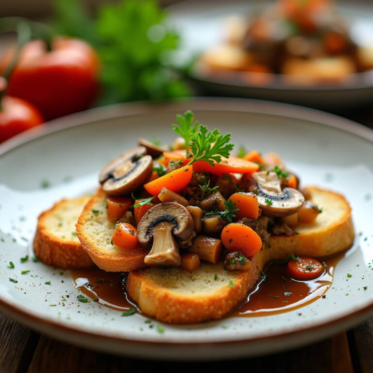 Pikante Fotzelschnitten mit Pilz-Ragout Rezept