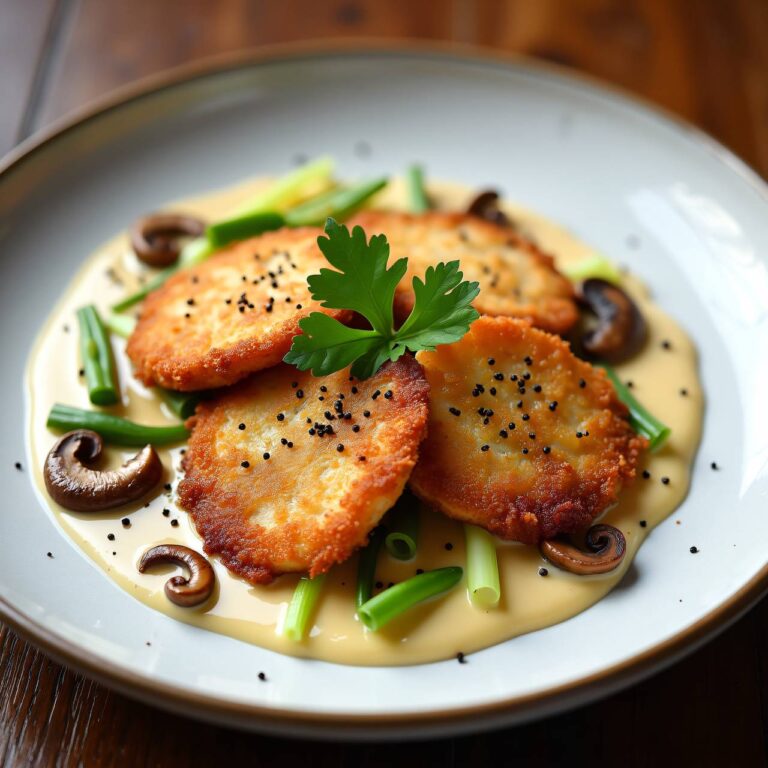 Pilz-Lauch-Sahneschnitzel Rezept