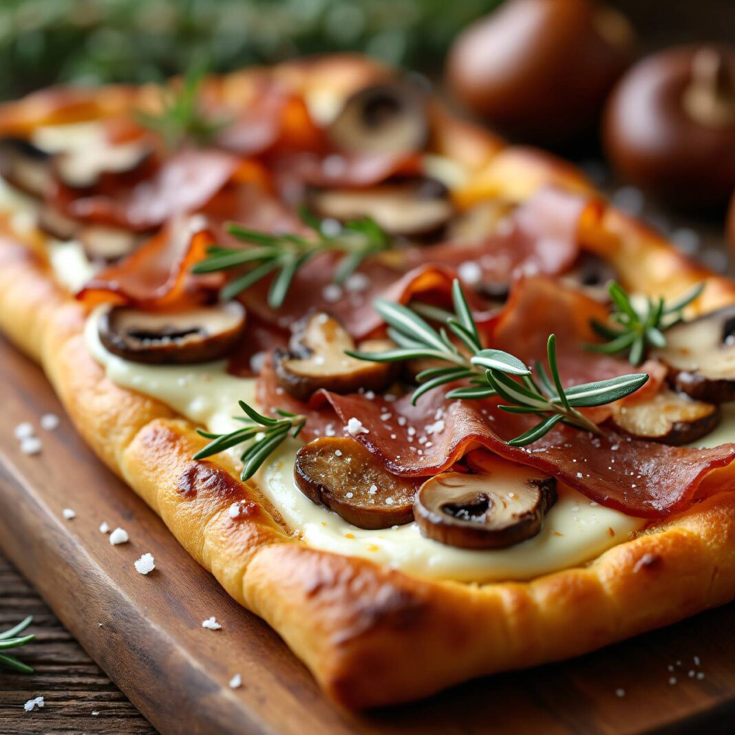 Pilz-Maroni-Flammkuchen Rezept Pilz-Maroni-Flammkuchen Rezept