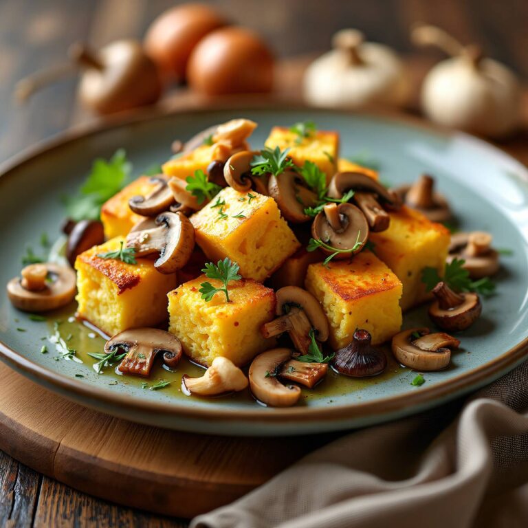 Pilz-Tortilla-Würfel Rezept