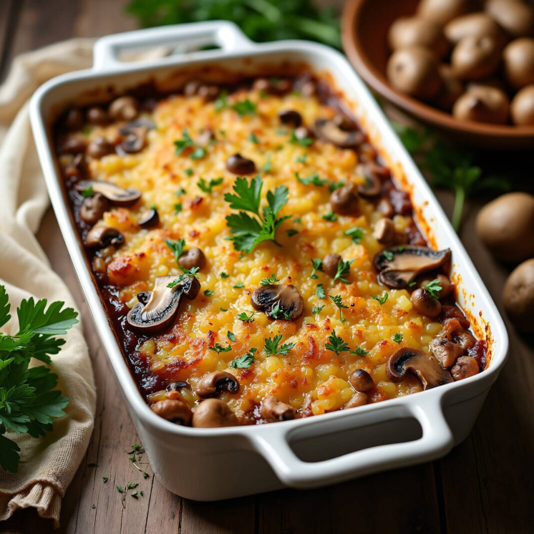 Pilzauflauf mit Röstikruste (Low Carb) Rezept Pilzauflauf mit Röstikruste (Low Carb) Rezept