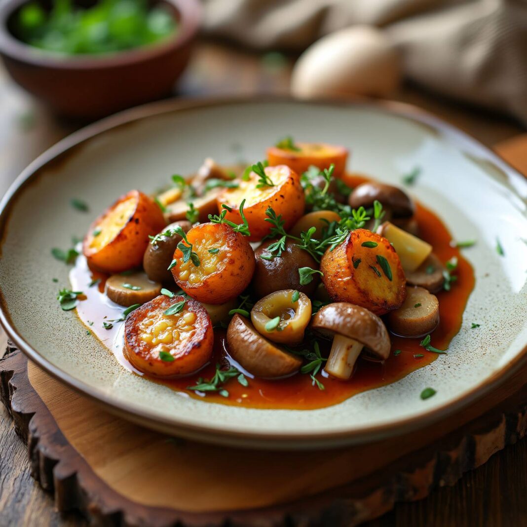 Pilzragout mit Bratkartoffeln Rezept Pilzragout mit Bratkartoffeln Rezept