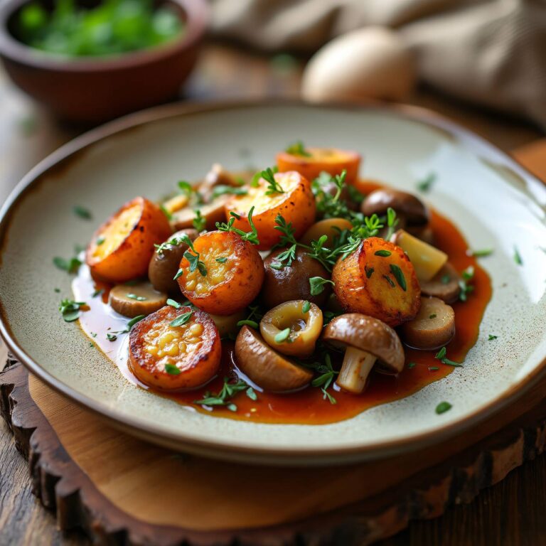 Pilzragout mit Bratkartoffeln Rezept