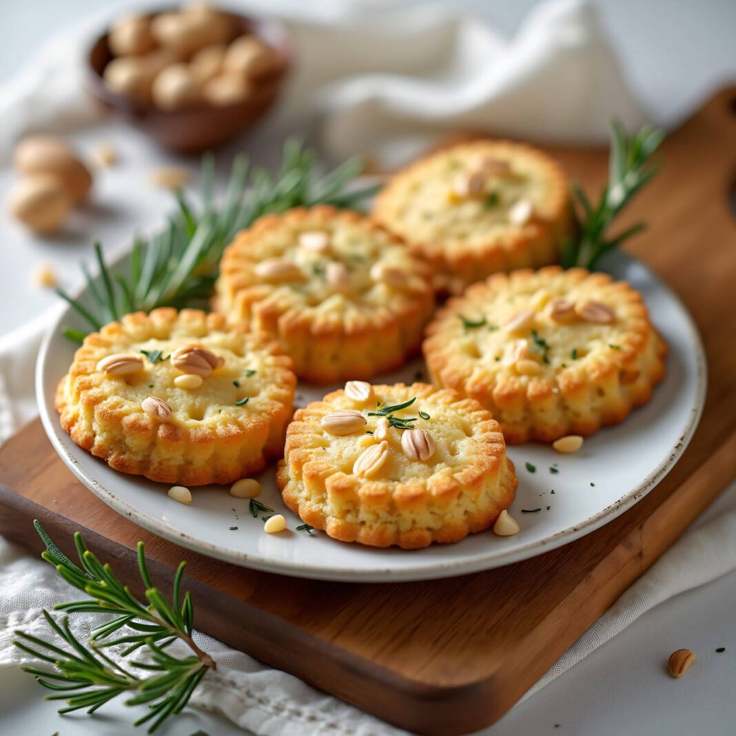 Pinienkern-Sablés mit Rosmarin Rezept Pinienkern-Sablés mit Rosmarin Rezept