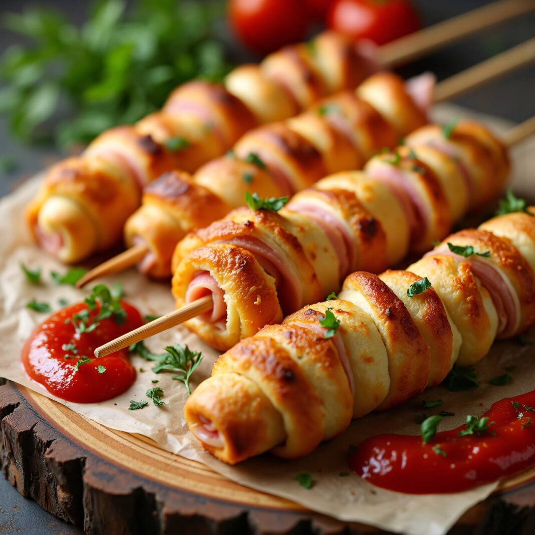 Pizza-Knüppelbrot am Spiess Rezept Pizza-Knüppelbrot am Spiess Rezept