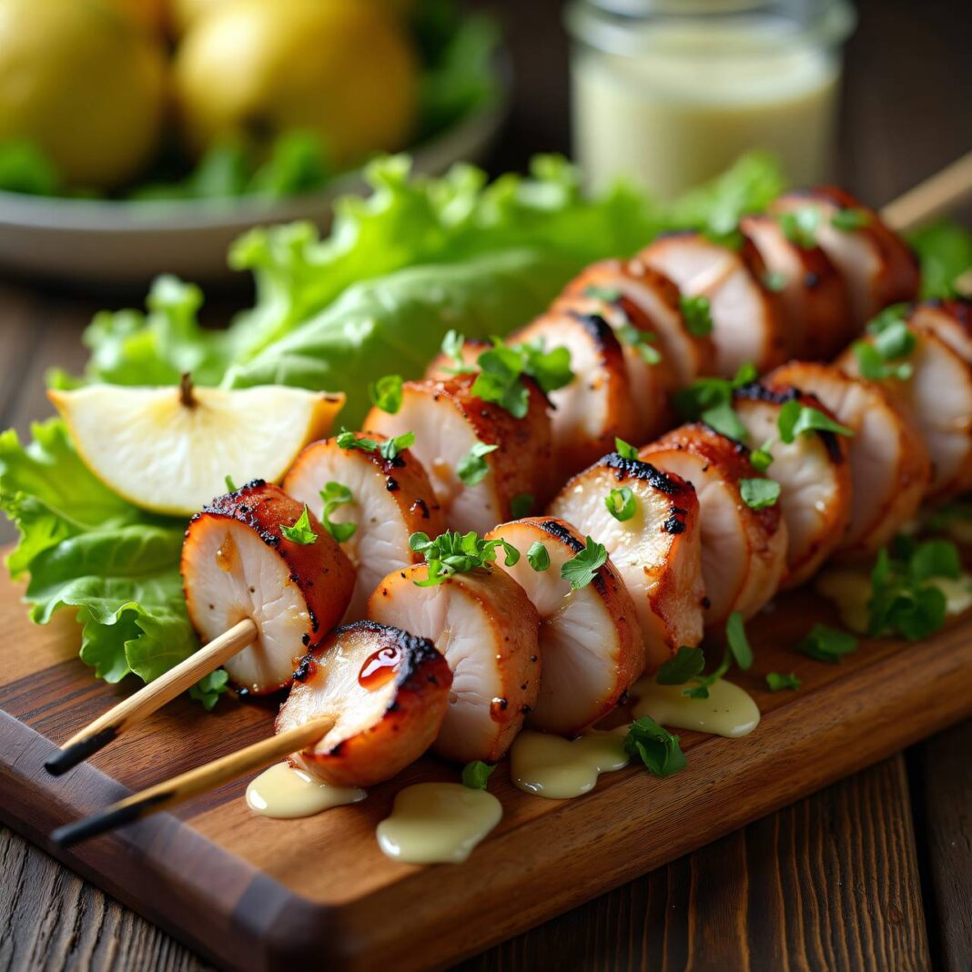 Plätzli-Birnen-Spieße Rezept Plätzli-Birnen-Spieße Rezept