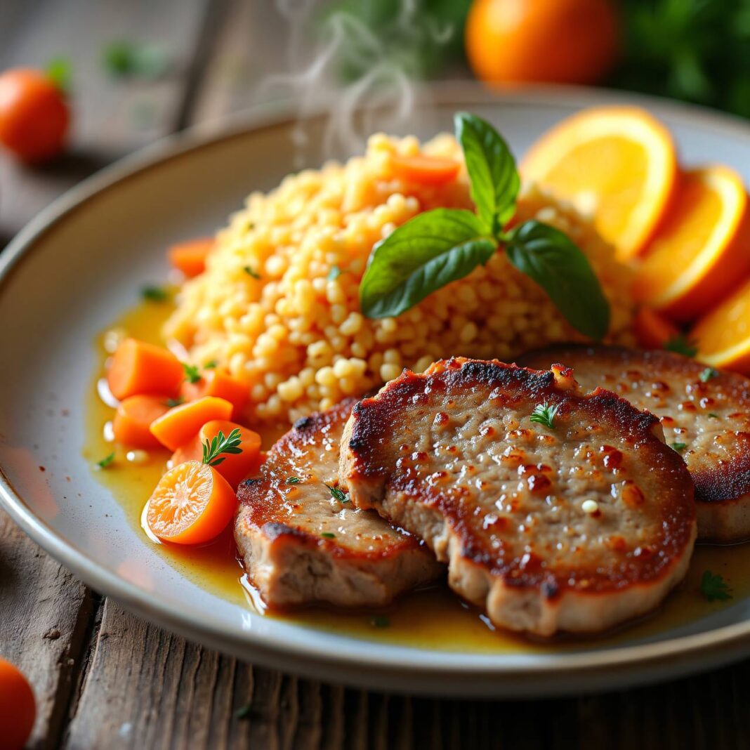 Plätzli mit Karotten-Orangen-Couscous Rezept Plätzli mit Karotten-Orangen-Couscous Rezept