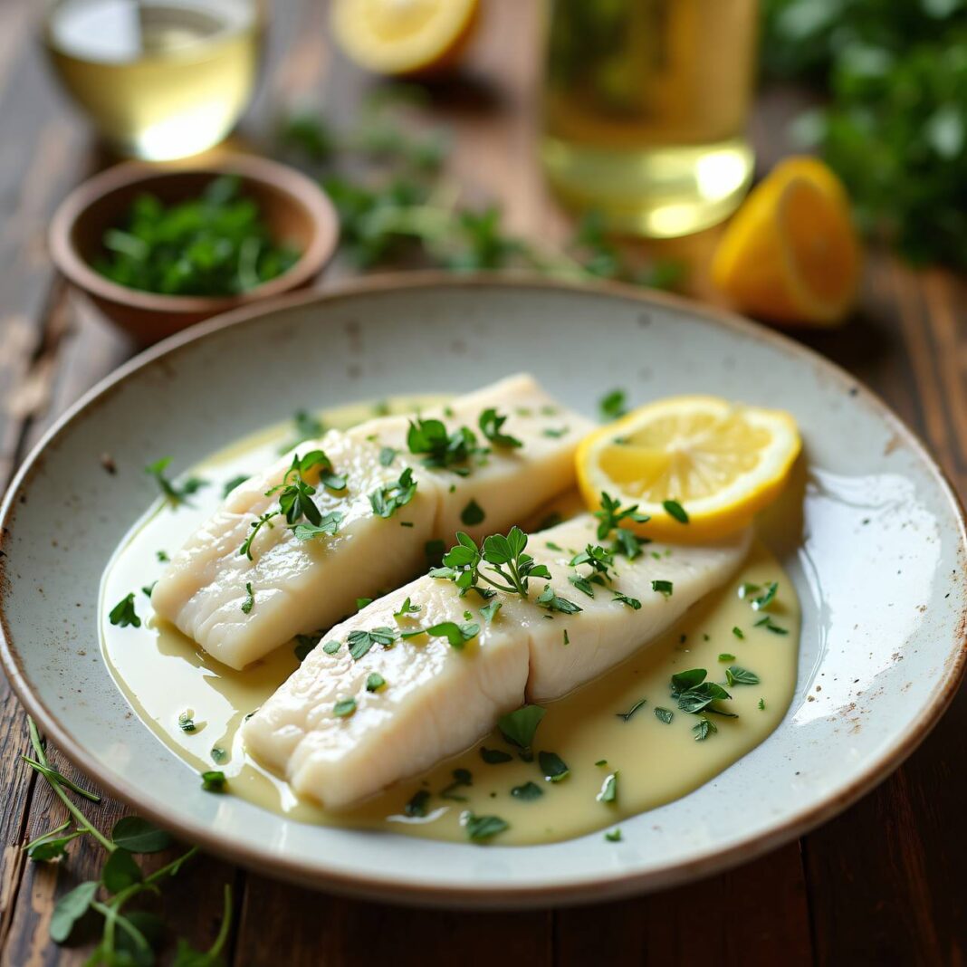 Pochierte Fischfilets an Weissweinsauce Rezept Pochierte Fischfilets an Weissweinsauce Rezept