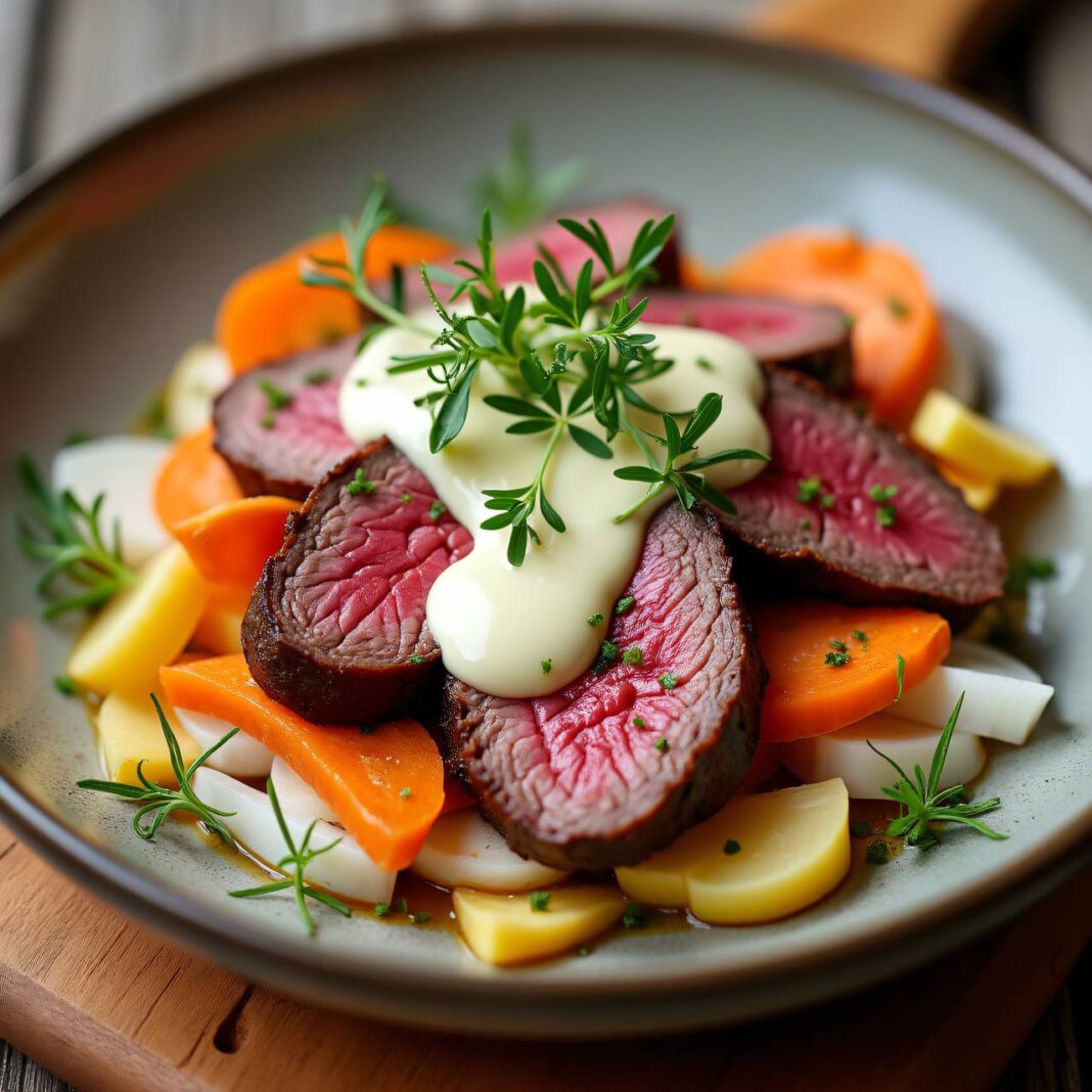 Pochiertes Rindsfilet an Meerrettichsauce Rezept Pochiertes Rindsfilet an Meerrettichsauce Rezept