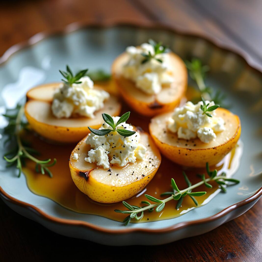 Poires au Chèvre chaud (Birnen mit Ziegenkäse) Rezept Poires au Chèvre chaud (Birnen mit Ziegenkäse) Rezept