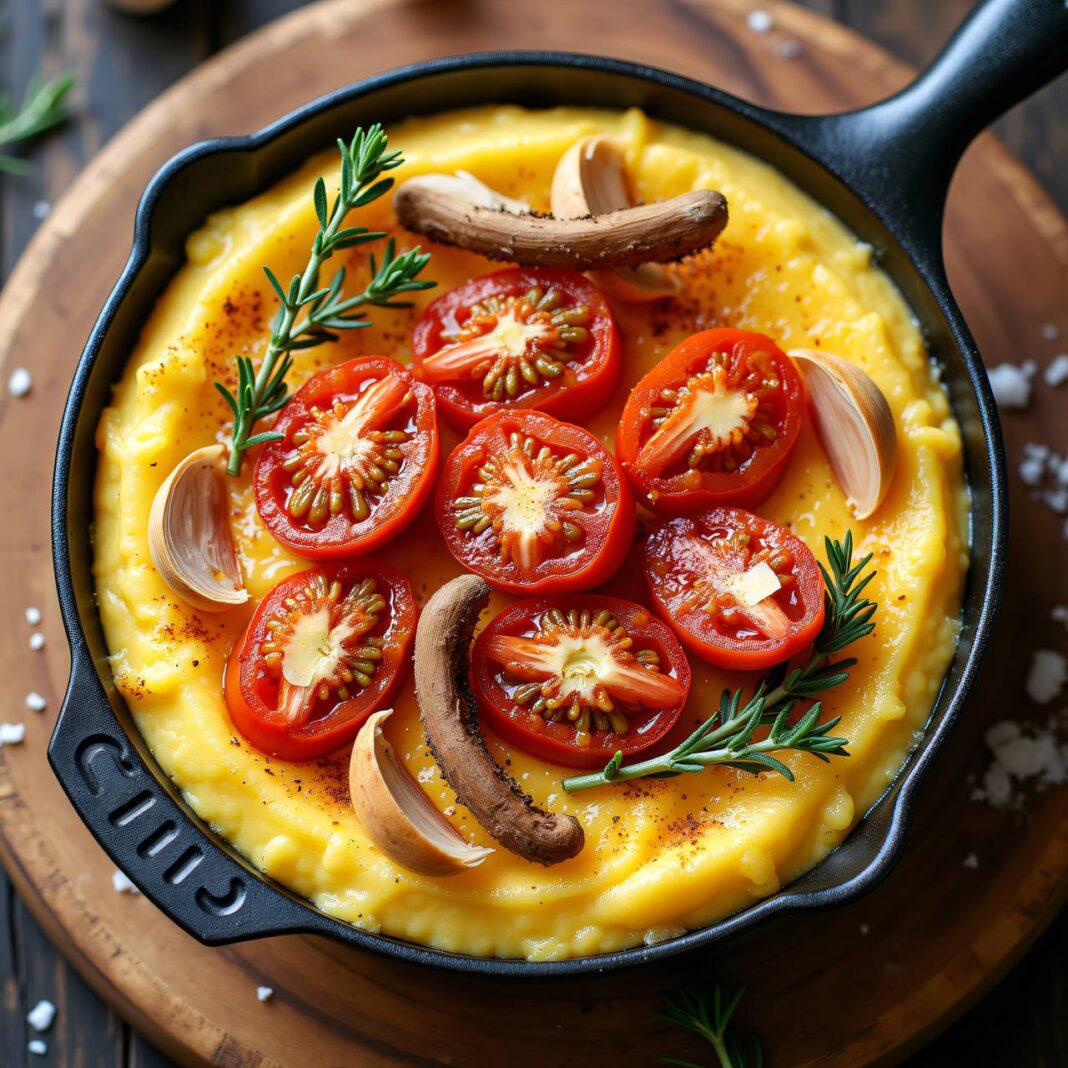 Polenta-Auflauf mit karamellisierten Tomaten Rezept Polenta-Auflauf mit karamellisierten Tomaten Rezept