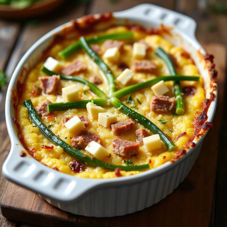 Polenta-Lauch-Auflauf mit Fleisch Rezept