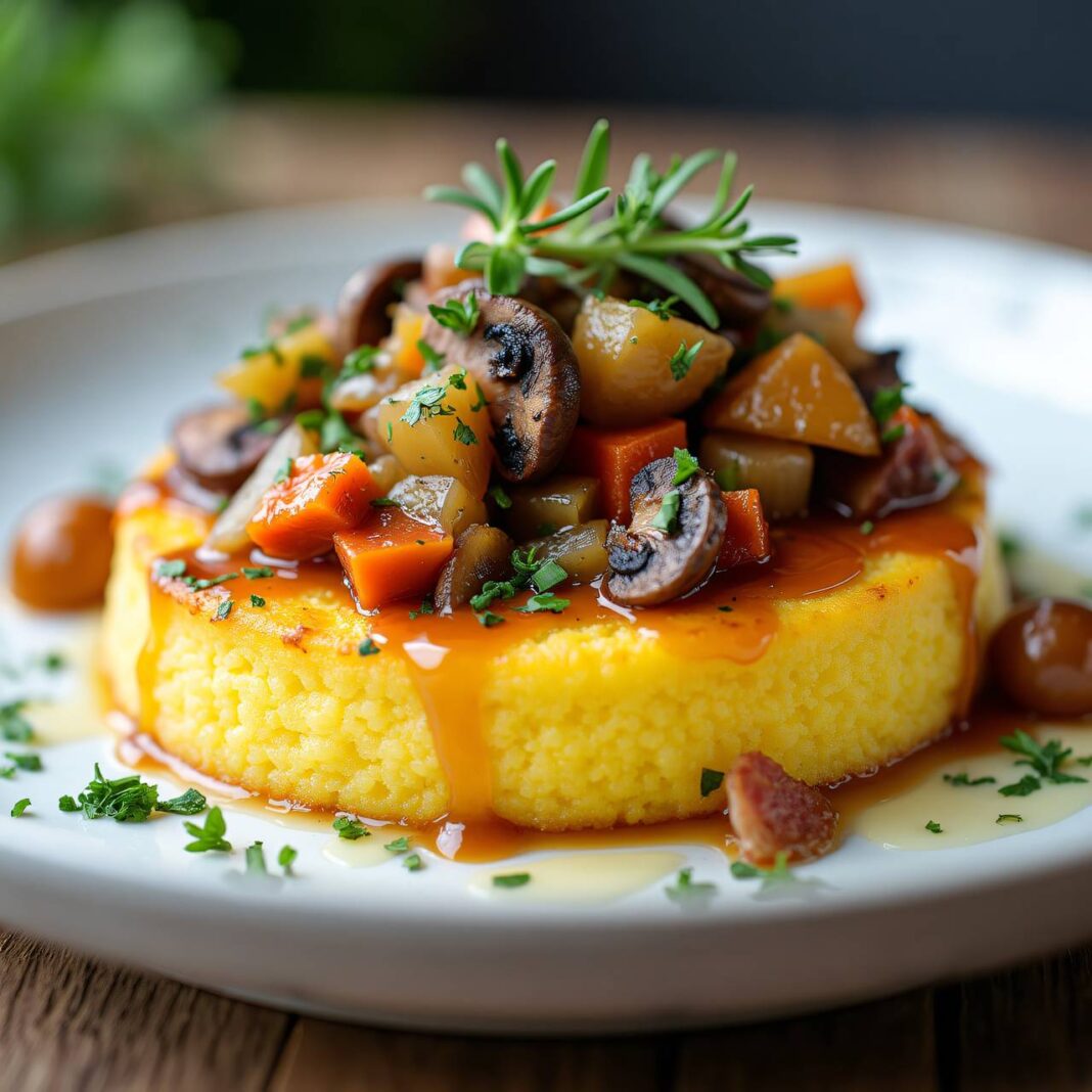 Polenta-Schnitten mit Pilzen Rezept Polenta-Schnitten mit Pilzen Rezept