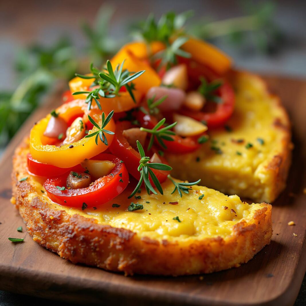 Polentaschnitten mit Paprikagemüse Rezept Polentaschnitten mit Paprikagemüse Rezept