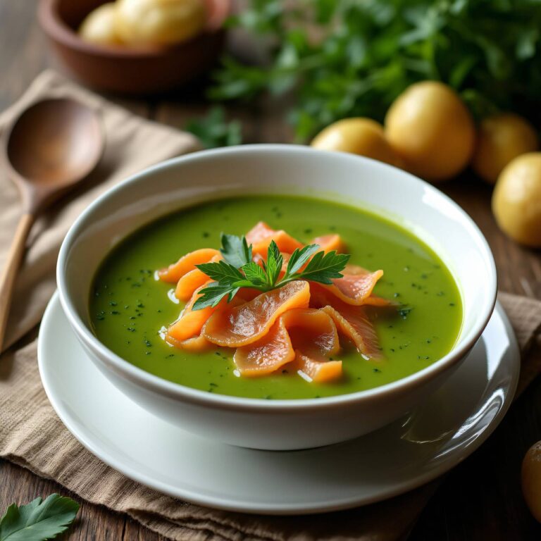 Portulaksuppe mit Räucherfisch Rezept