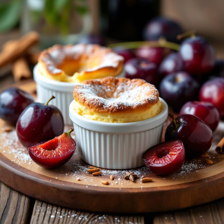 Quark-Soufflé mit marinierten Pflaumen Rezept