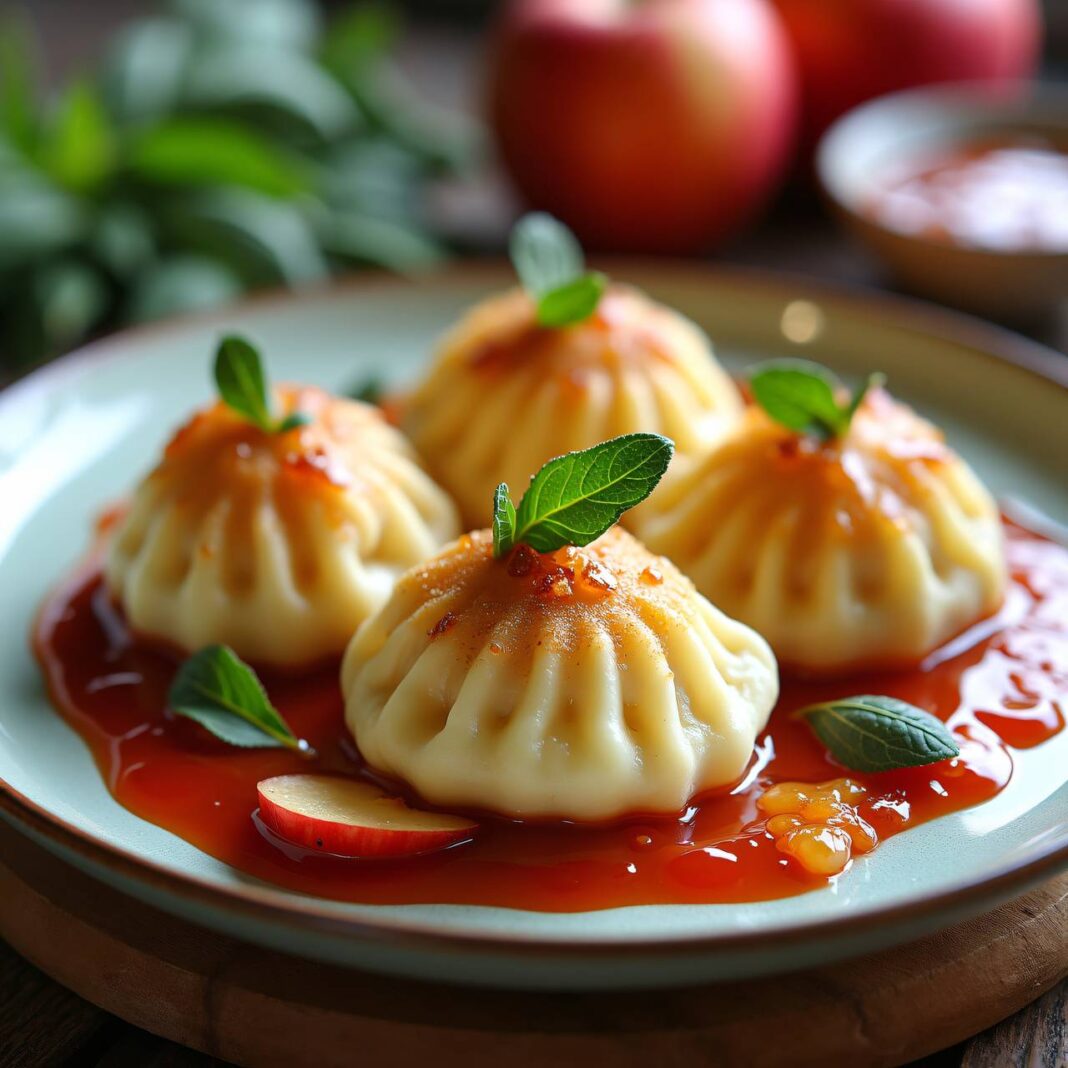 Quarkknödel mit Apfel-Salbei-Füllung Rezept Quarkknödel mit Apfel-Salbei-Füllung Rezept