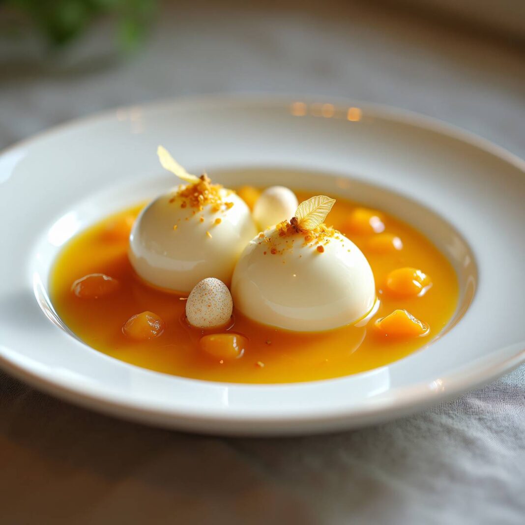 Quarkmousse-Eier auf Dörrfrüchte-Sauce Rezept Quarkmousse-Eier auf Dörrfrüchte-Sauce Rezept