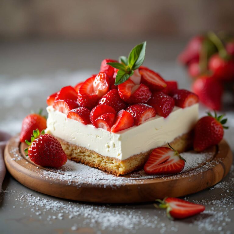 Quarkmousse-Schnitten mit Erdbeeren Rezept