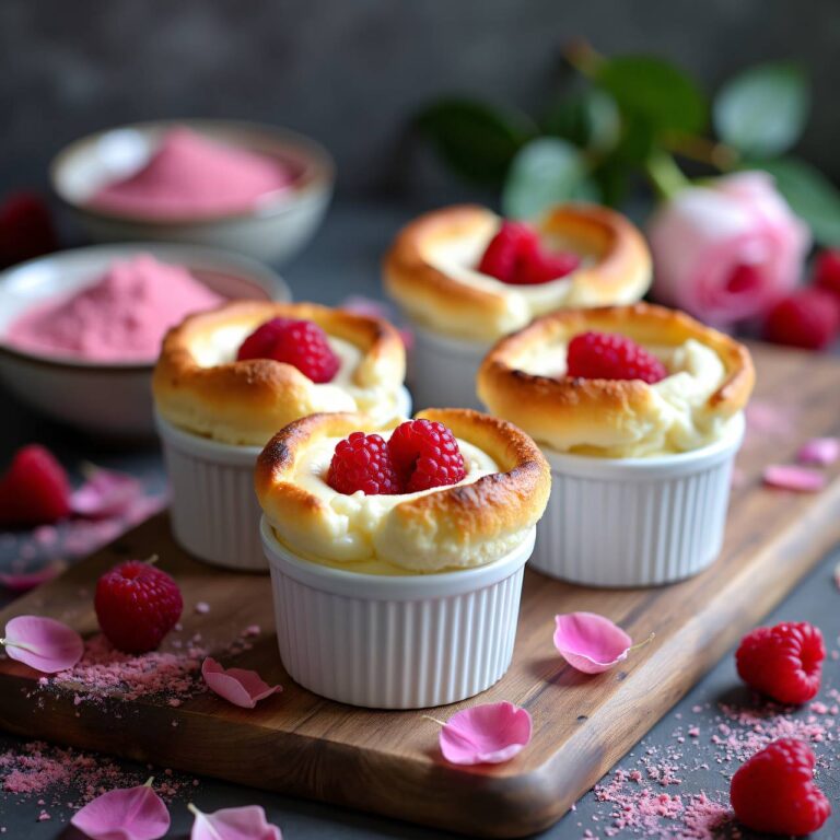 Quarksoufflé mit Rosenquark Rezept