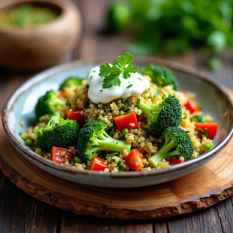 Quinoa-Gemüse-Salat mit Kräuterquark (Low Carb) Rezept