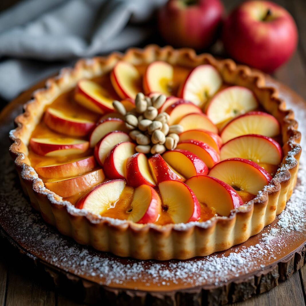 Quitten-Tarte mit Äpfeln und Haselnüssen Rezept Quitten-Tarte mit Äpfeln und Haselnüssen Rezept