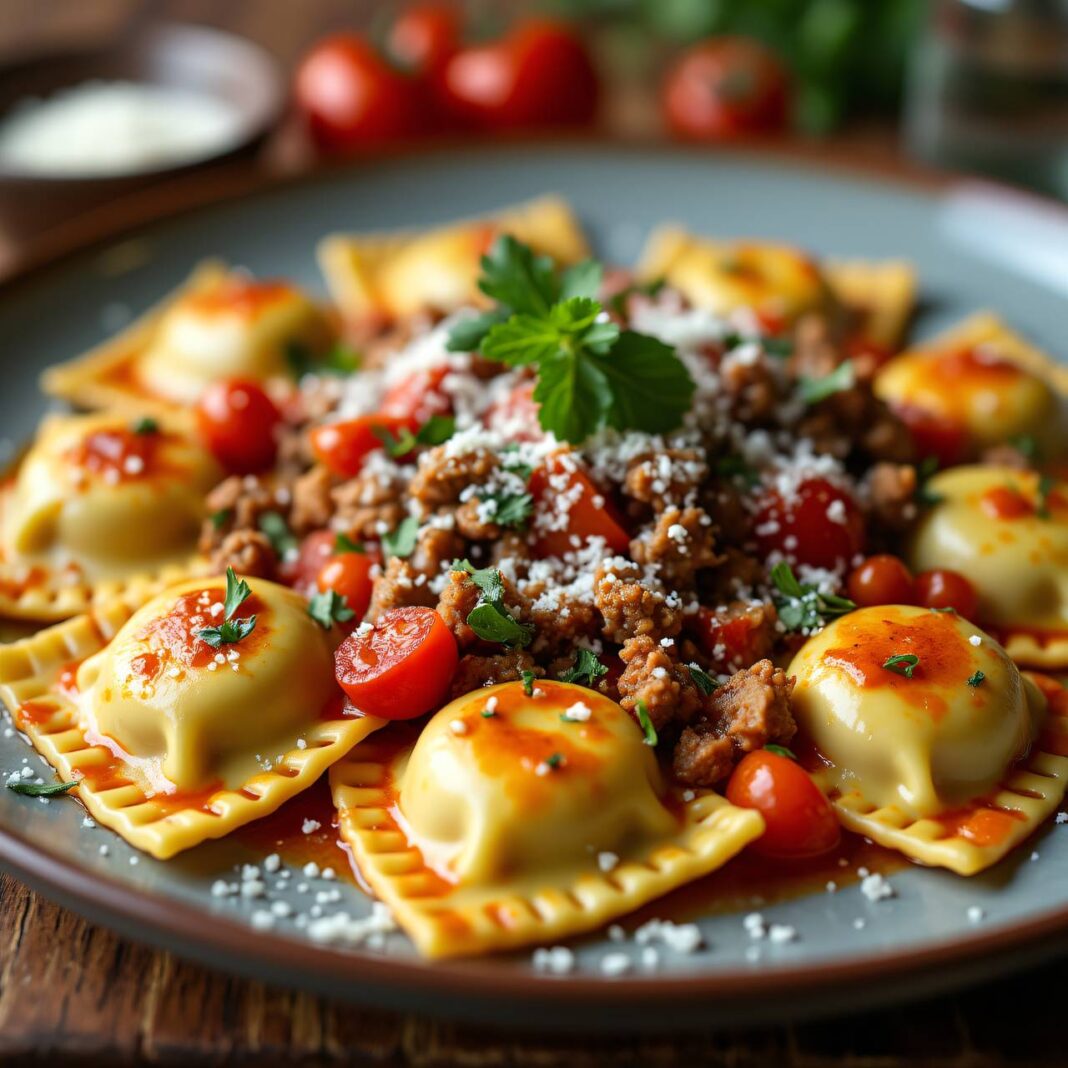 Ravioli mit Gemüse-Hackfleisch-Füllung Rezept Ravioli mit Gemüse-Hackfleisch-Füllung Rezept