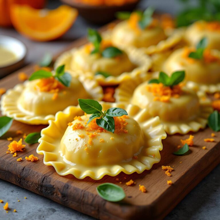 Ravioli mit Mascarpone-Kürbis-Füllung Rezept